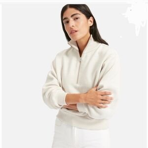 Everlane Off-White Quarter-Zip Pullover